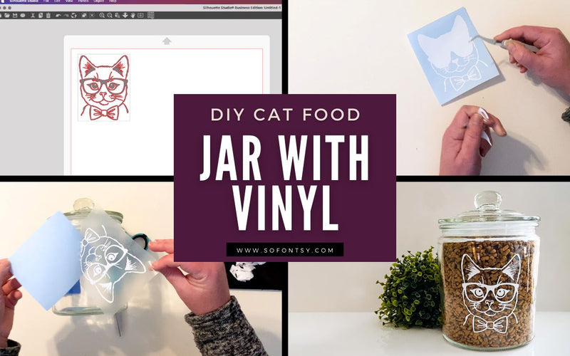 DIY Cat Food Jar with Vinyl