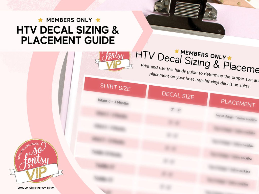 HTV Time and Temperature Printable Cheat Sheets - VIP - So Fontsy