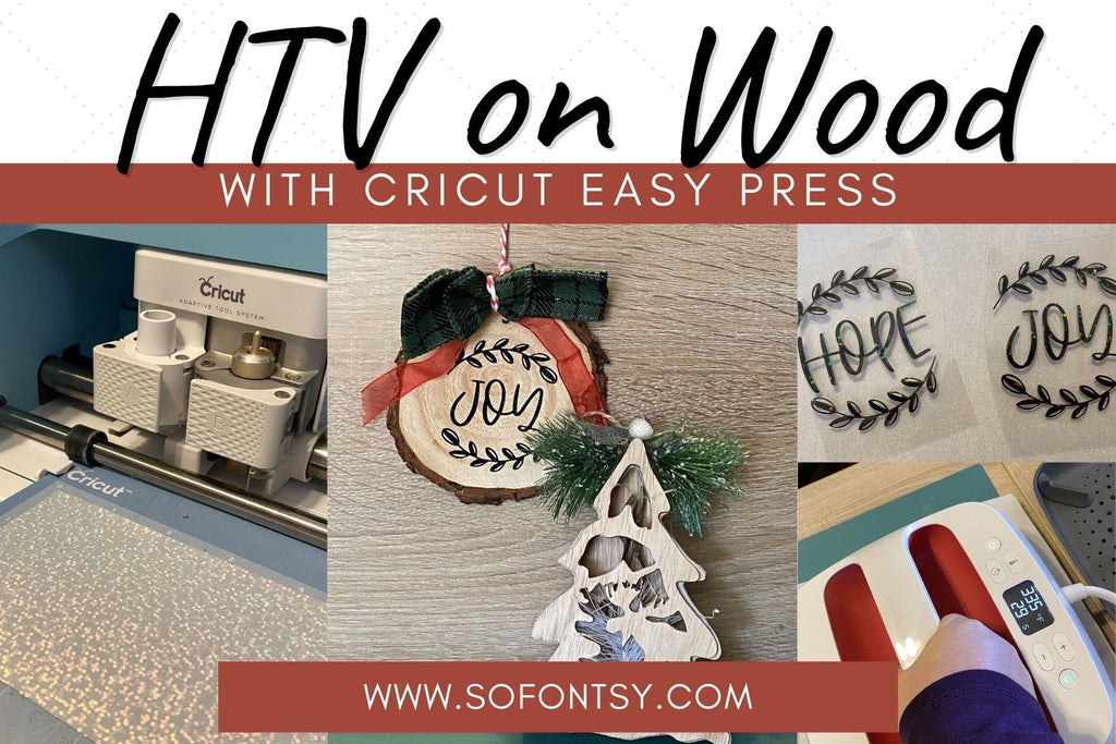 Easy Wood Slice Ornaments with a Cricut & Iron-On - The Homes I
