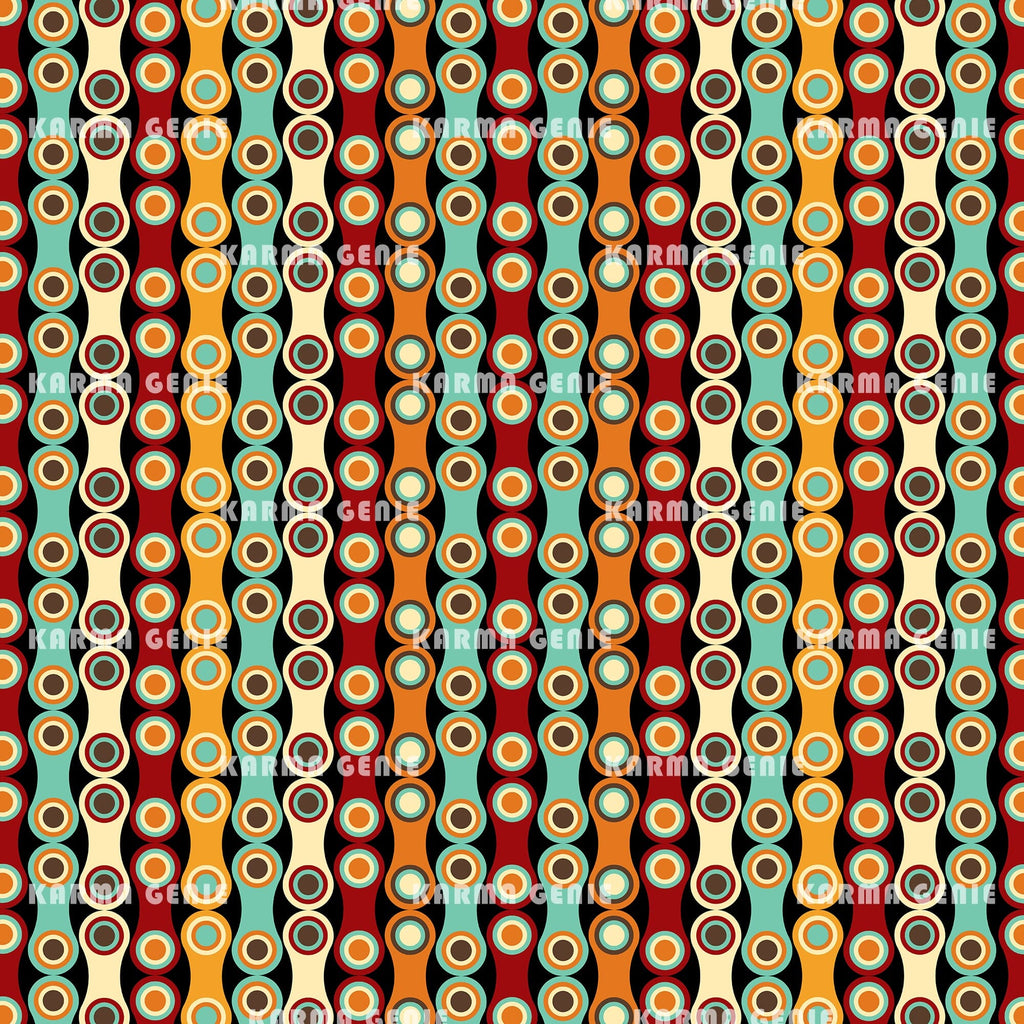 1970s Style Retro Bohemian Seventies Vintage Chain Link Pattern Digital ...