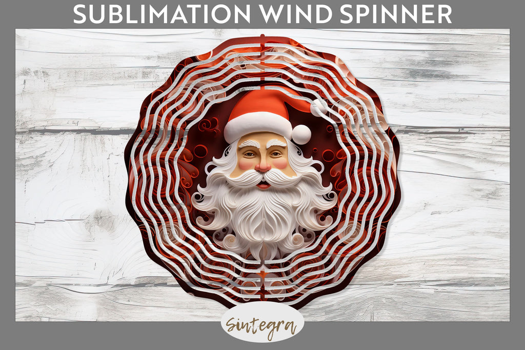 3D Christmas Santa Claus Wind Spinner Sublimation - So Fontsy