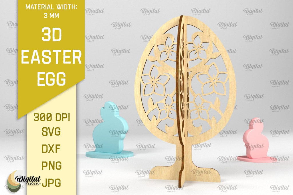 3D Easter Egg SVG. 3D Standing Easter Egg Laser Cut - So Fontsy