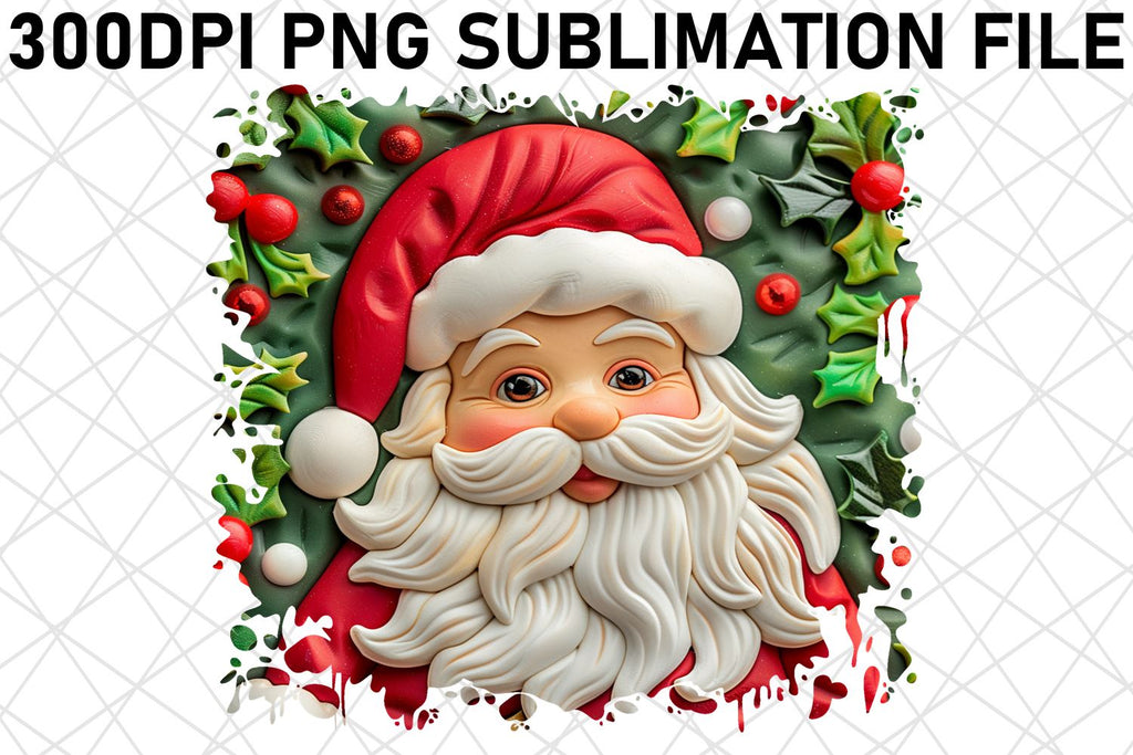 3D Santa Printable for PNG Winter - So Fontsy
