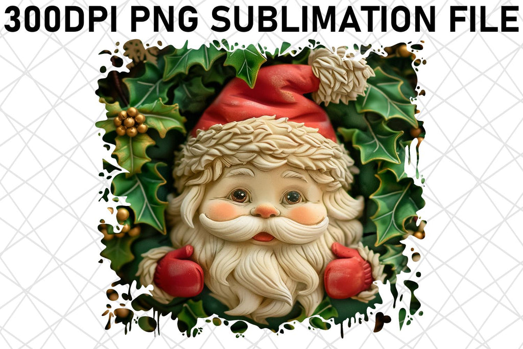3D Santa Printable PNG Winter Holiday - So Fontsy