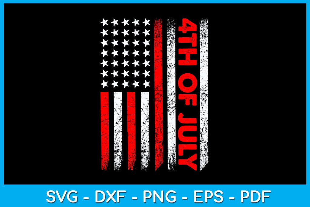 4th Of July With American Flag SVG PNG PDF Cut File - So Fontsy