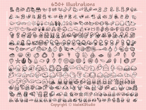 650+ Sea Animals SVG Design Set SVG HalieKStudio 