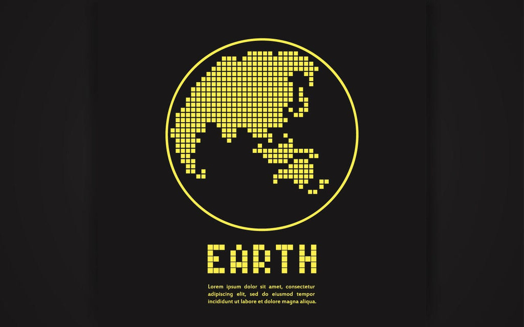 A world earth globe pixel art style - So Fontsy
