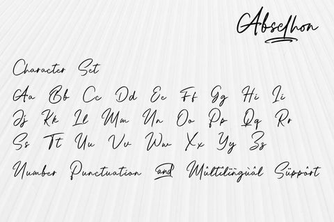 Abselhon handwritten signature font Font Megatype 
