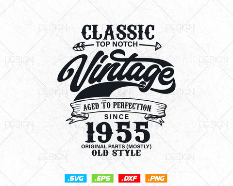 Aged To Perfection 69th Birthday Svg Png, Vintage 1955, Original Parts Svg, Birthday Shirt Svg, Birthday Gift for Dad, Cricut Cut Files Svg SVG DesignDestine 