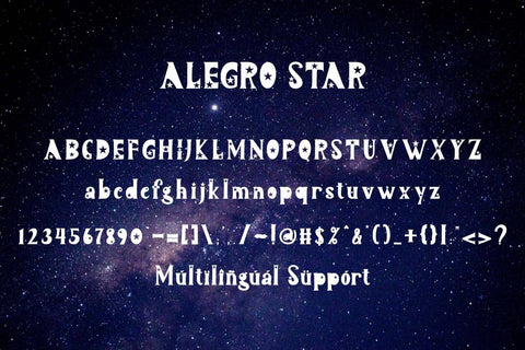 Alegro Star Font Prasetya Letter 