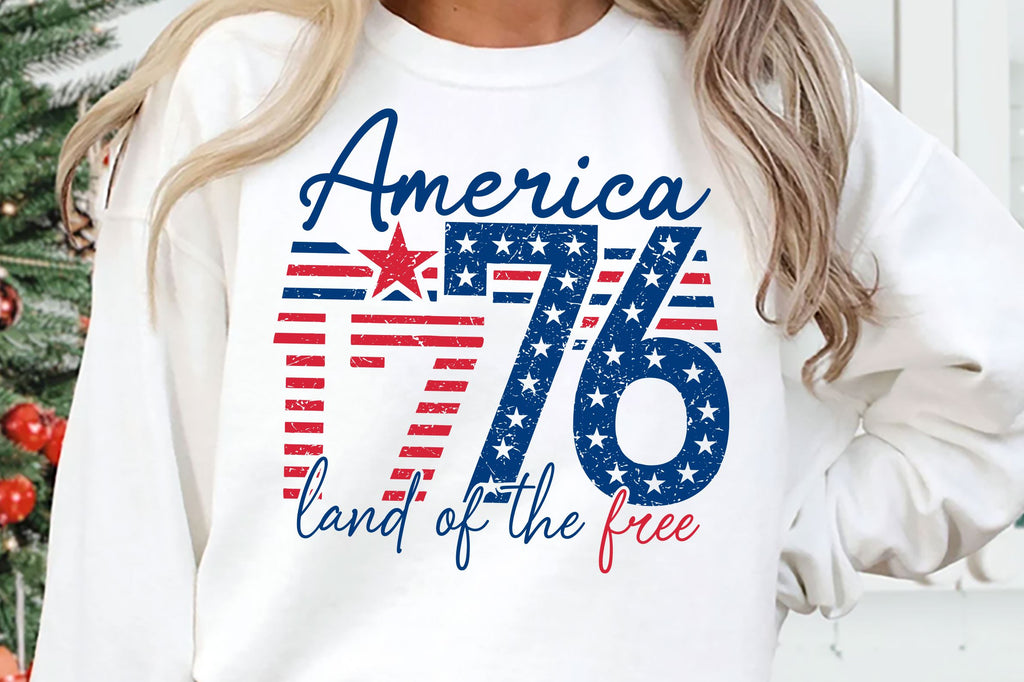 America 1776 Land of the Free SVG, 4th of July SVG PNG - So Fontsy