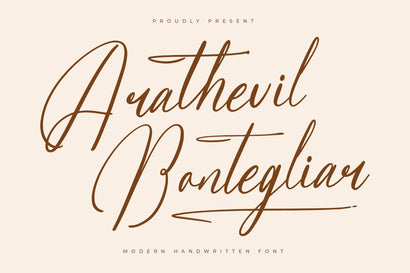 Arathevil Bontegliar - Modern Handwritten Font Font Letterena Studios 