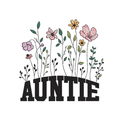 Auntie Flower Embroidery Design, 3 sizes, Instant Download Embroidery/Applique DESIGNS Nino Nadaraia 