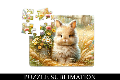 Baby Bunny 30 Piece Puzzle Sublimation Design PNG Sublimation BijouBay 