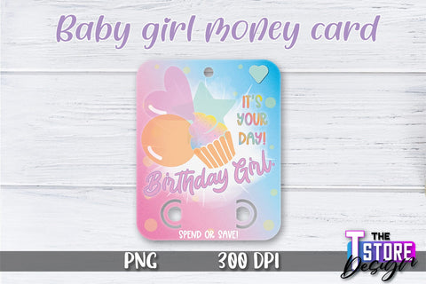 Baby Girl Money Card PNG Design | Girl Money Holder | Baby PNG Sublimation The T Store Design 