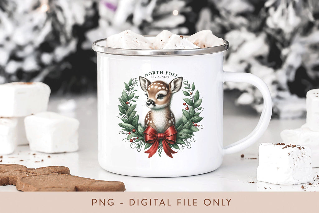 Baby Reindeer PNG - Cute Christmas Shirt Sublimation Design - So Fontsy