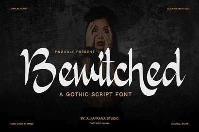 Bewitched - Gothic Script Font Font Alpaprana Studio 
