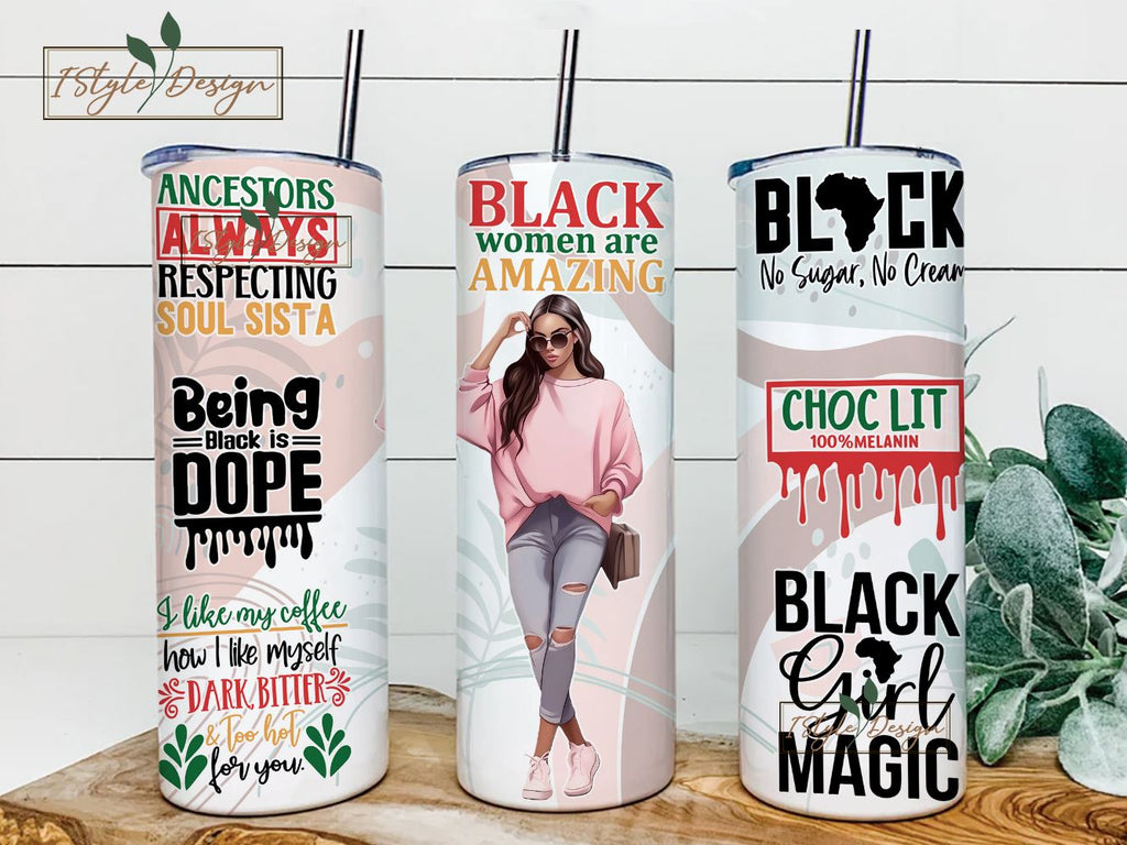 No Sugar No Cream Tumbler-Tumbler-Glitter Tumbler-African Ameican