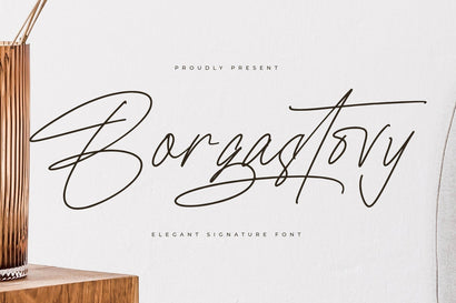 Borgastovy - Elegant Signature Font Font Letterena Studios 