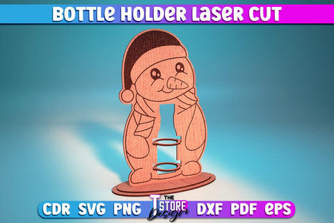 Bottle Holder Laser Cut Bundle | Wooden Holder Design | Craft Design | CNC Files SVG The T Store Design 