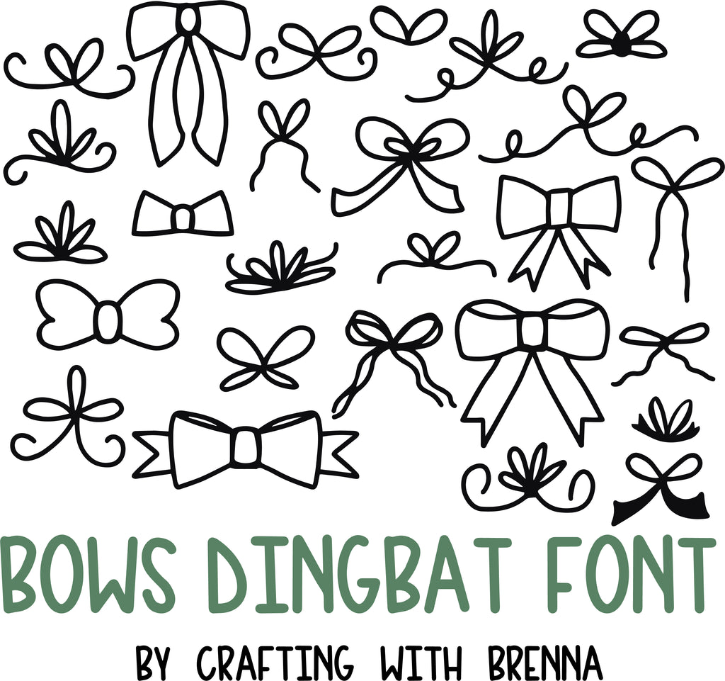 Bows Dingbat OTF, Fonts for Crafting, Handwritten Font - So Fontsy