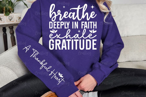 Breathe Deeply in Faith Exhale Gratitude Sleeve SVG Design SVG Designangry 