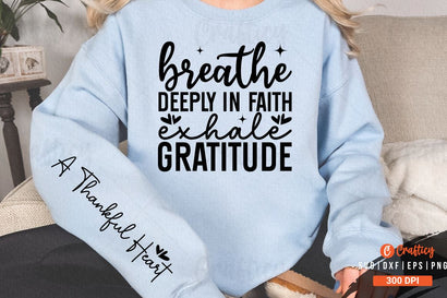Breathe Deeply in Faith Exhale Gratitude Sleeve SVG Design SVG Designangry 