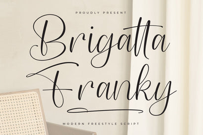 Brigatta Franky - Modern Freestyle Script Font Letterena Studios 