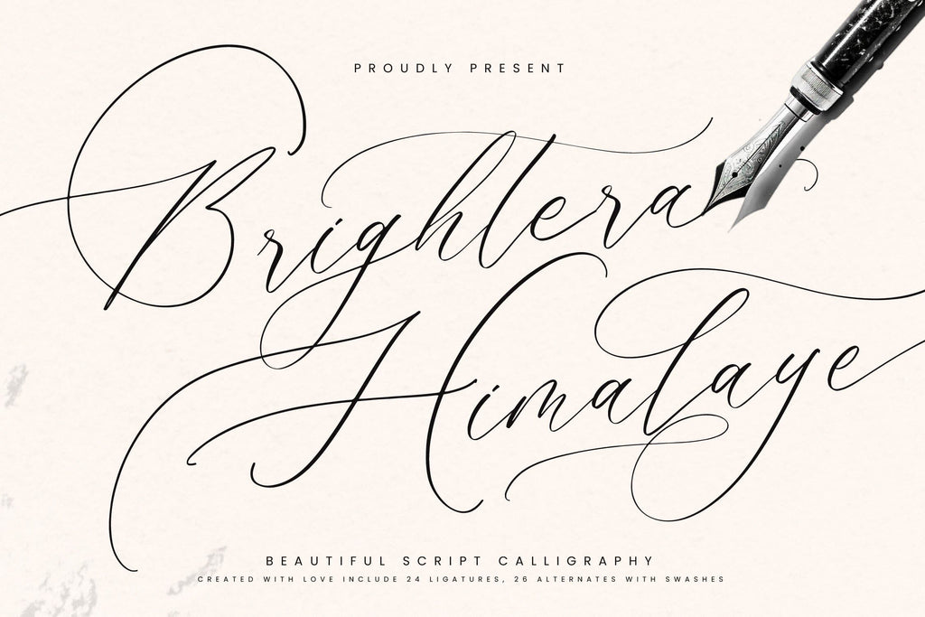 Brightera Himalaye - Beautiful Script Calligraphy - So Fontsy