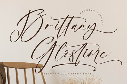Brittany Glostime - Beauty Calligraphy Font Font Letterena Studios 