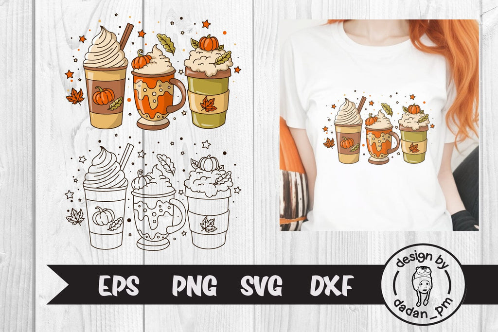 Bundle Fall Pumpkin Spice Latte, svg & sublimation - So Fontsy