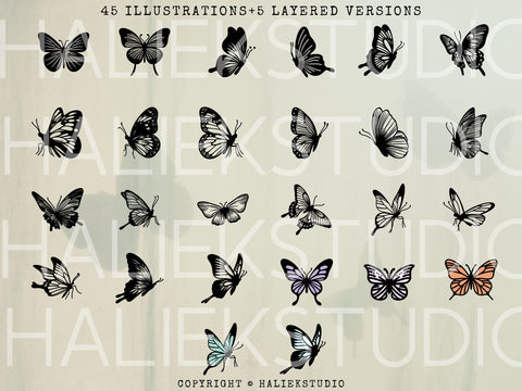 Butterflies SVG Design Set SVG HalieKStudio 