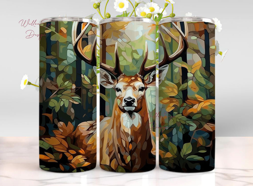 Camo deer forest hunting 20oz Skinny Tumbler Sublimation Design ...