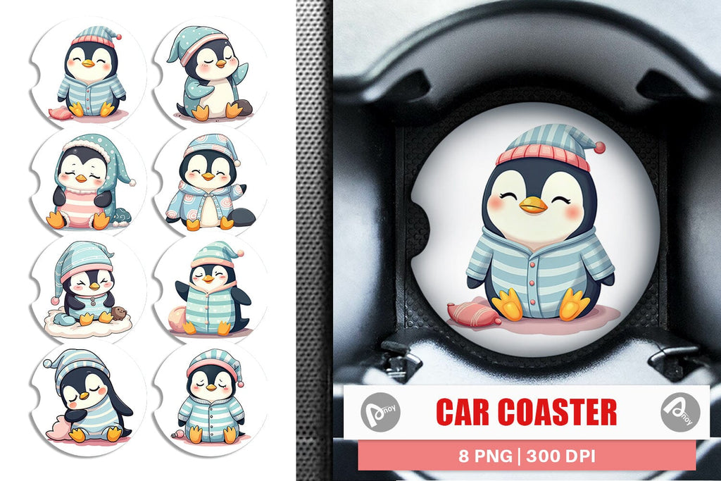 Car Coaster Sleepy Penguin - So Fontsy