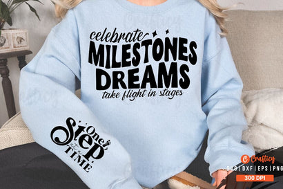 Celebrate milestones dreams take flight in stages Sleeve SVG Design SVG Designangry 