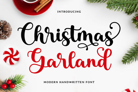 Christmas Garland Font Mozarella
