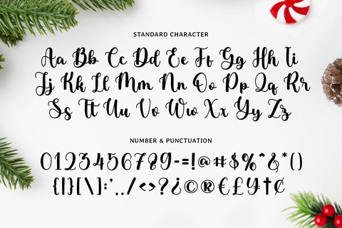 Christmas Garland Font Mozarella