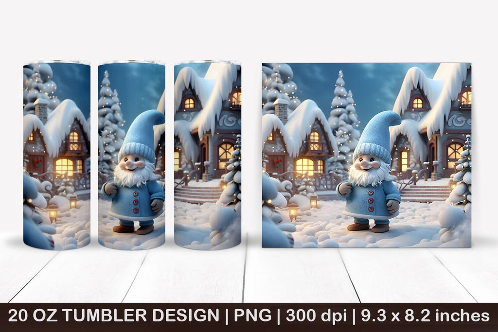 Christmas gnome tumbler sublimation design Winter tumbler By