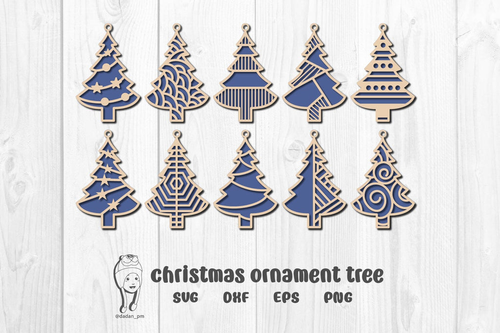 Christmas ornament tree laser cut svg - So Fontsy