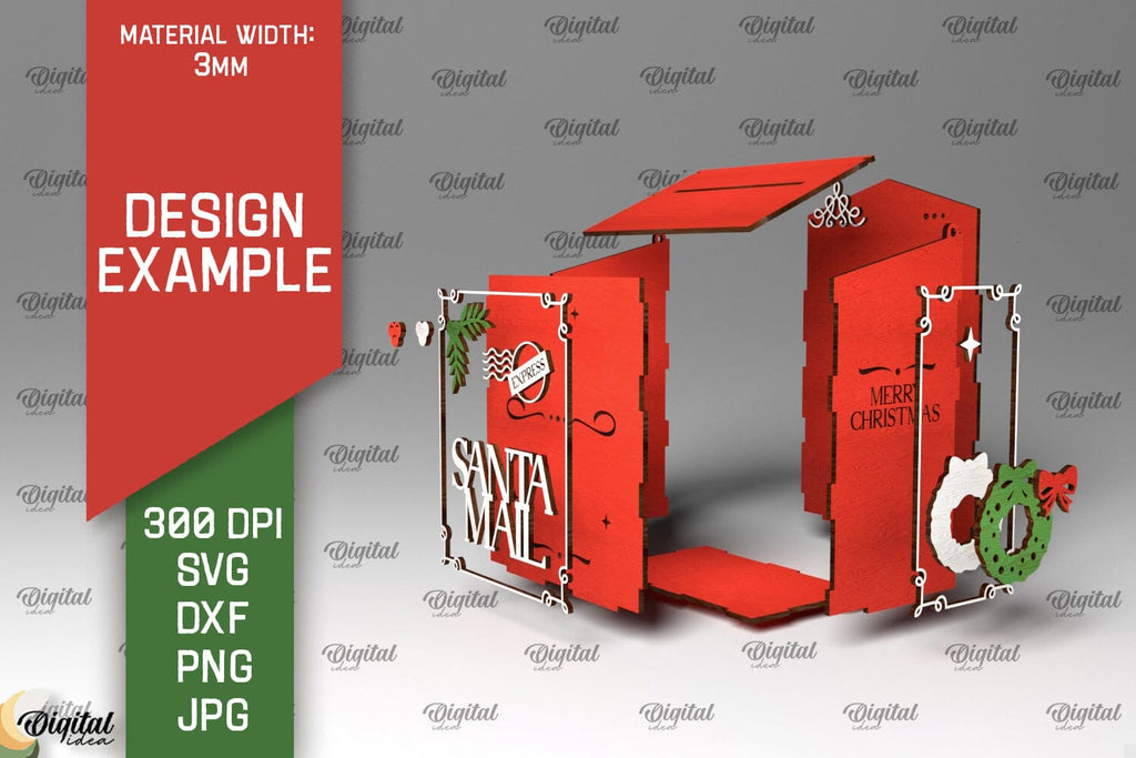 Christmas Santa Mail Laser Cut. Letters to Santa MailBox SVG - So Fontsy