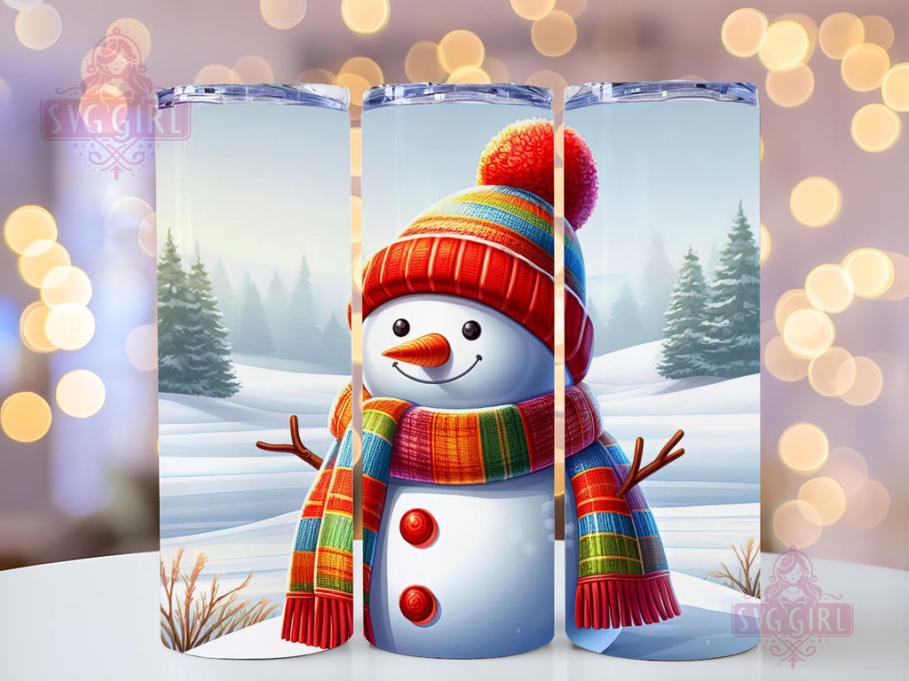 Christmas Tumbler Snowman 20oz Skinny Tumbler Wrap 20 oz Sublimation Tumbler  Designs - So Fontsy