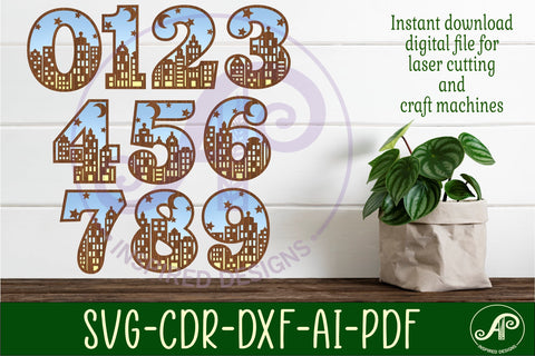 City scene number two layer wall sign SVG cut files SVG APInspireddesigns 