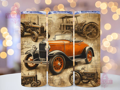 Classic Muscle Car 20oz Tumbler Wrap Sublimation Design, Straight Tapered Tumbler Wrap, Retro Cars Tumbler Png, Instant Digital Download Sublimation SvggirlplusArt 