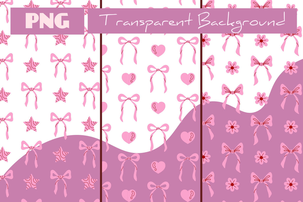 Coquette Pink Bows Seamless Patterns & Digital Papers - So Fontsy