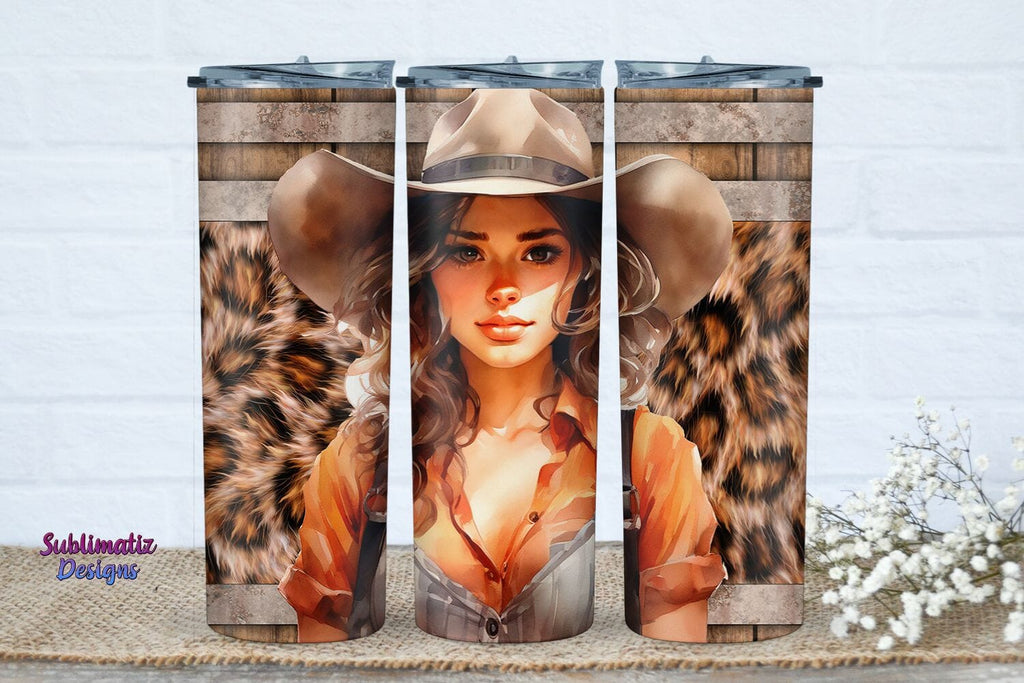 Cowgirl Tumbler Wrap | 20 Oz Skinny Sublimation Tumbler PNG | Country ...