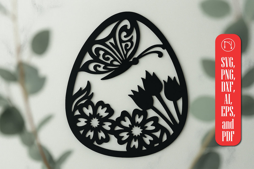 Cricut Floral Easter Egg SVG cut file - So Fontsy
