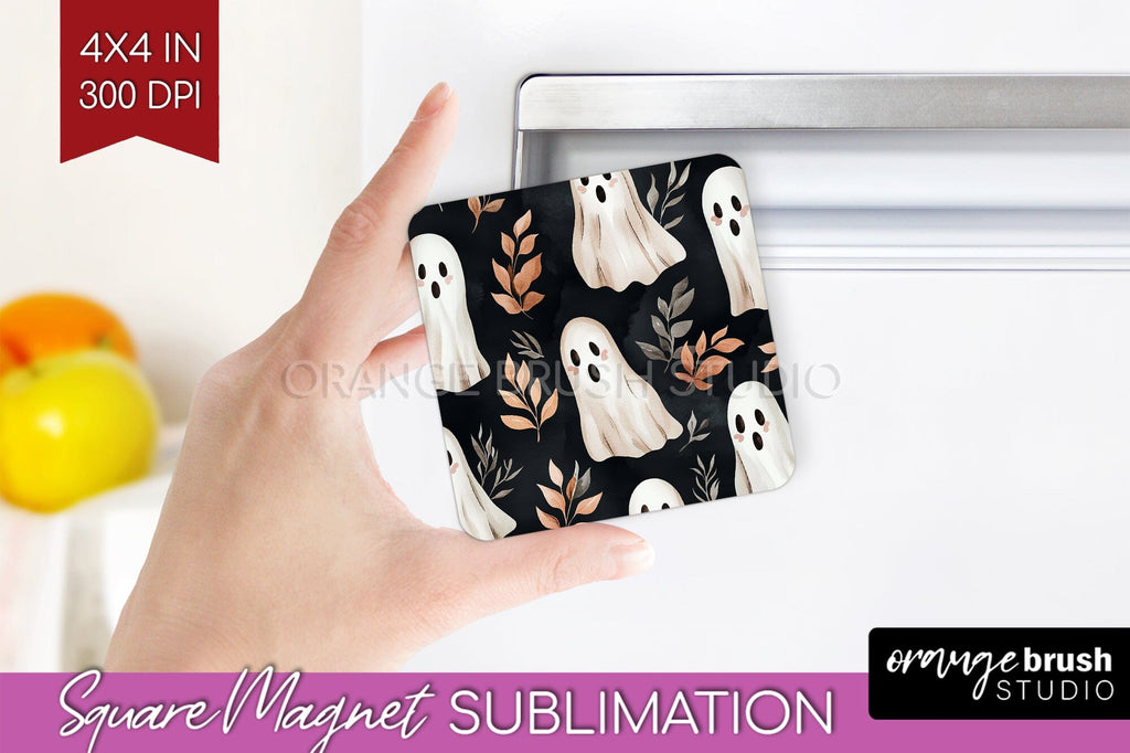Cute Ghost Magnet Sublimation - Halloween Magnet PNG - So Fontsy