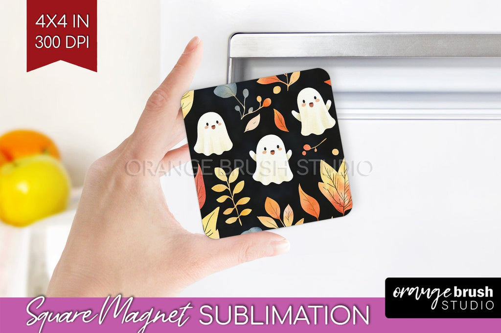 Cute Ghost Magnet Sublimation - Halloween Magnet PNG - So Fontsy