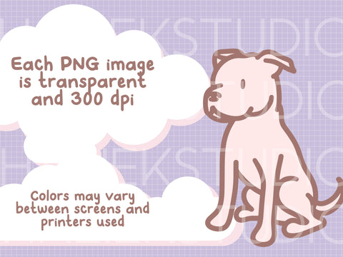 Cute Pit Bulls Color SVGs and PNGs Design Set SVG HalieKStudio 
