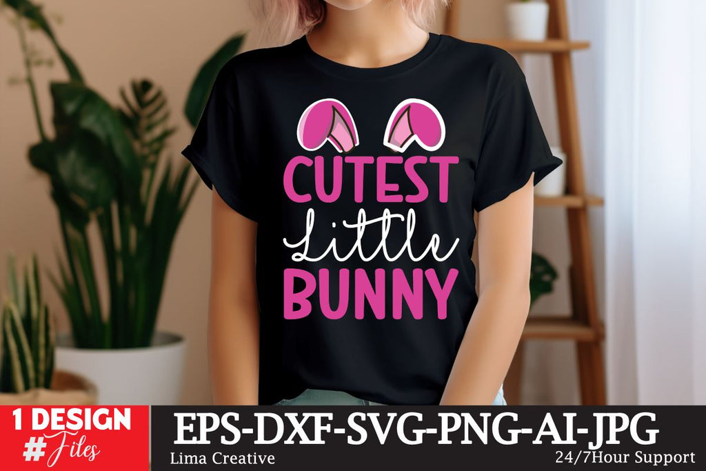 Cutest Little Bunny SVG Cut File, EAster SVG DEsign - So Fontsy